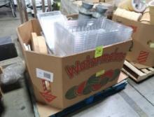 crate of misc- Rubbermaid collandar/drain containers & lids,