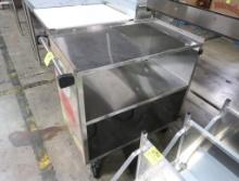 stainless demo cart w/ shelves & drop-in cut-out