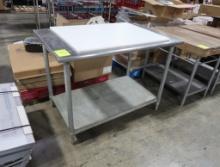 stainless table w/ undershelf- includes 36" x 27" poly