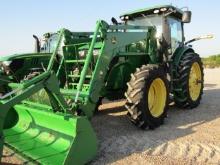 4842 7200R JOHN DEERE C/A MFD PQ W/H480 JD LOADER W/GRAPPLE 480/80R50 7196HRS 2013 MODEL 7196 S/N...