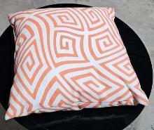 Pillow-GeometricÂ Orange & White