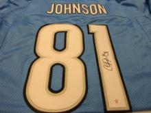Calvin Johnson of the Detroit Lions signed autographed football jersey PAAS COA 086