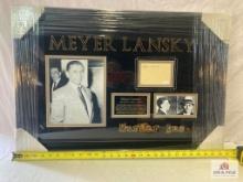 Meyer Lansky Signed Cut Photo Frame