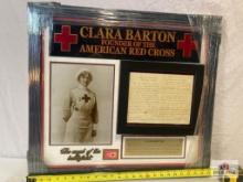 Clara Barton "Red Cross" 2 Page Letter Photo Frame