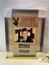 Hugh Hefner Signed Pipe Photo Frame