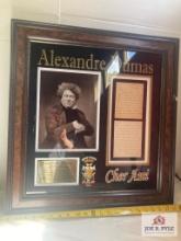 Alexandre Dumas Handwritten Note Photo Frame