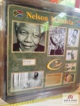 Nelson Mandela Signed Cut Photo Frame