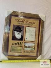 Charles Darwin Signed Letter Photo Frame