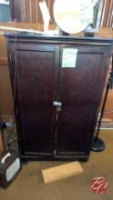 Wood Walnut Finish 2-Door Storage Cabinet