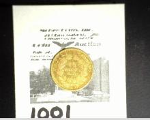 1857 A France Gold 10 Francs, .0933 Pure Gold.