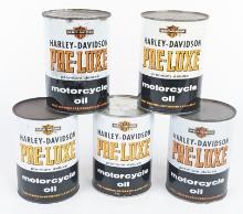 (5) Harley-Davidson Pre-Luxe Full Oil Cans