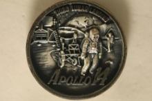 .59 TROY OZ. STERLING SILVER APOLLO 14 ROUND HIGH