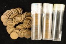 3 SOLID DATE 50 CENT ROLLS OF LINCOLN WHEAT