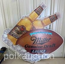 MILLER GENIUNE DRAFT FOOTBALL NEON  **NO SHIPPING AVAILABLE**