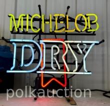 MICHELOB DRY NEON SIGN  **NO SHIPPING AVAILABLE**