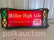 MILLER HIGH LIFE LIGHTED SIGN  **NO SHIPPING AVAILABLE**
