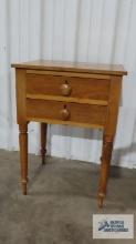 Rustic antique two drawer stand. 28 in. tall by 20 in. long by 16-1/4 in. deep