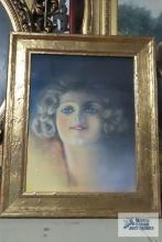 Antique pastel framed drawing. See pictures for artist name. Frame measures 20 in. by 16-1/2 in.