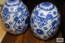 Blue and white design eggs