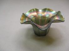Fenton Peacock Tail Carnival Glass Bowl 5"w X 3 1/2"h