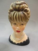 10 1/2" Lady Head Vase E2966 By Inarco