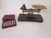 Vintage Jeweler's Balance Scale with Weights and Watch-Craft Bracelet Mainspring Winders