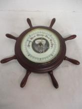 Wood Western Germany Ship's Wheel Barometer