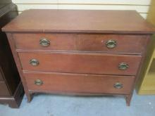 Vintage Wood 3-Dovetail Drawer Chest