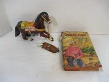 Vintage 1944 "Gene Autry" Book and 2 Western Toys