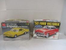 1953 Ford Victoria and 1967 Chevrolet Impala Model Car Kits