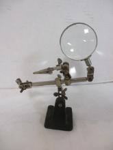 Vintage Table Mount Magnifying Glass