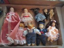 Small Porcelain Dolls, Bear Dolls and Antique Porcelain Bride and Groom