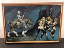 Framed Stretched Canvas 1978 Castle of Sin by Frank Frazetta