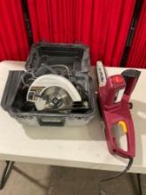 Craftsman Industrial 7.25" Circular Saw w/ 2 3/4 HP & Chicago Electric 14" Chainsaw w/ Blade Cover