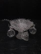 Artisan Spun Glass Sculpture-Mini Punch Bowl and Cups