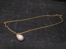 Joan Rivers Necklace with Rhinestone Egg Pendant