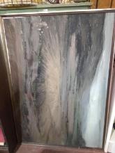Artwork-Framed Contemporary Oil on Canvas-Desert Landscape signed (NO SHIPPING)