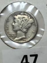 1944 P Silver Mercury Dime 