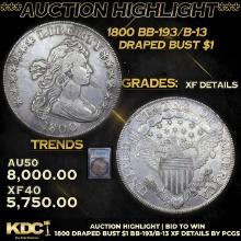 ***Auction Highlight*** PCGS 1800 Draped Bust Dollar BB-193/B-13 1 Graded xf details By PCGS (fc)