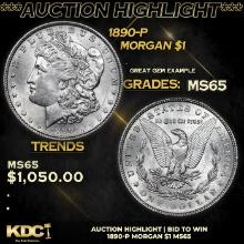 ***Auction Highlight*** 1890-p Morgan Dollar 1 Grades GEM Unc (fc)