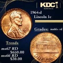 1964-d Lincoln Cent 1c Grades GEM++ RD