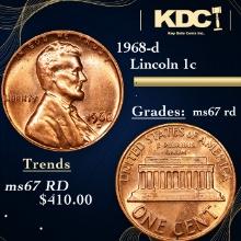 1968-d Lincoln Cent 1c Grades GEM++ Unc RD