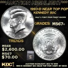 1993-d Kennedy Half Dollar 50c Grades GEM++ Unc