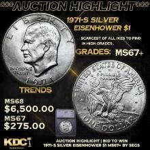 ***Auction Highlight*** 1971-s Silver Eisenhower Dollar 1 Graded ms67+ By SEGS (fc)
