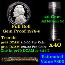 Gem Proof Roll 1978-s Jefferson nickel 5c, 40 pieces