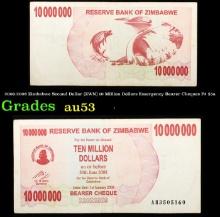 2006-2008 Zimbabwe Second Dollar (ZWN) 10 Million Dollars Emergency Bearer Cheques P# 55a Grades Sel