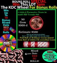 CRAZY Penny Wheel Buy THIS 2009-d solid Red BU Lincoln 1c roll & get 1-10 BU Red rolls FREE WOW