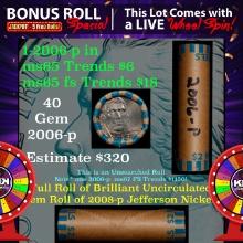 1-5 FREE BU Jefferson rolls with win of this2006-p SOLID BU Jefferson 5c roll incredibly FUN wheel O
