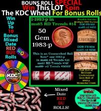 CRAZY Penny Wheel Buy THIS 1983-p solid Red BU Lincoln 1c roll & get 1-10 BU Red rolls FREE WOW