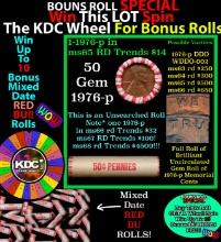 INSANITY The CRAZY Penny Wheel 1000s won so far, WIN this 1976-p BU RED roll get 1-10 FREE